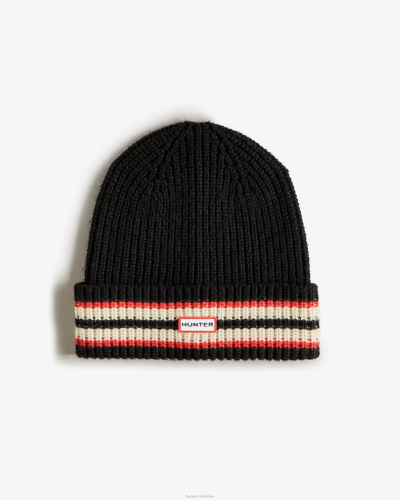 hombres gorro con logo y puños a rayas 6284617 Hunter