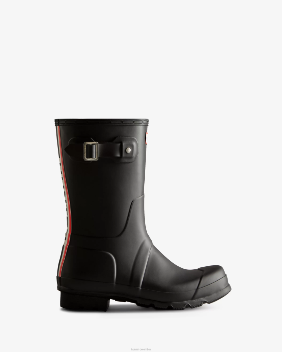 hombres botas de lluvia cortas con logo tricolor en la parte posterior 6284549 Hunter