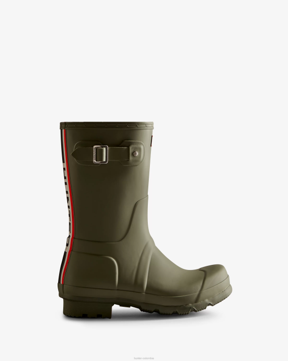 hombres botas de lluvia cortas con logo tricolor en la parte posterior 6284559 Hunter