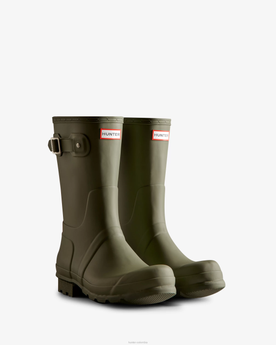hombres botas de lluvia cortas con logo tricolor en la parte posterior 6284559 Hunter