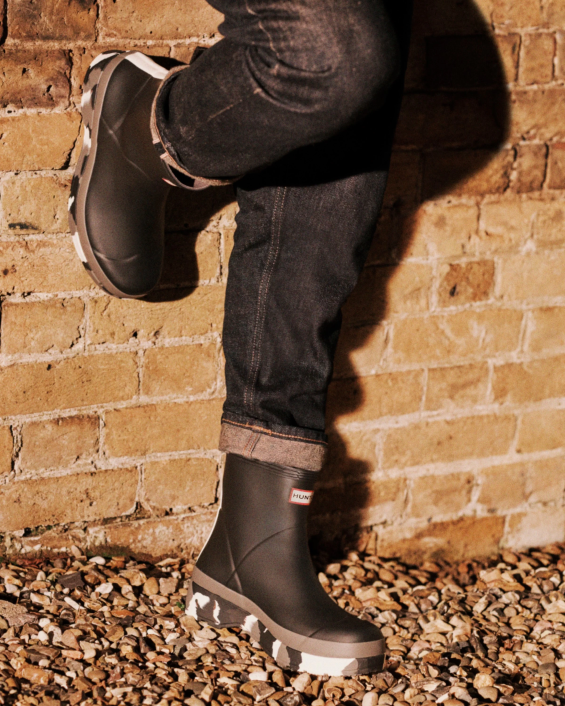 hombres botas de lluvia cortas con suela color splash 6284503 Hunter