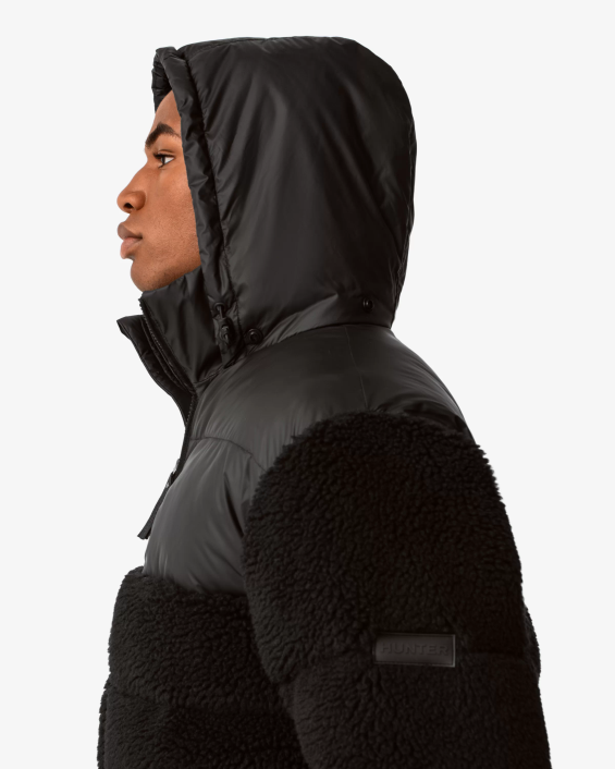 hombres Chaqueta acolchada de media altura con aislamiento de borrego vegano de Wanderer 6284613 Hunter