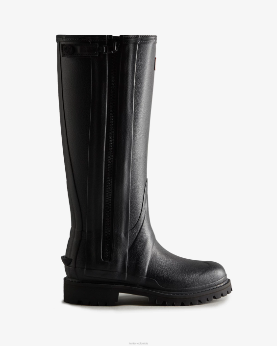 mujer Botas de lluvia altas con cremallera de goma Commando de Balmoral 6284317 Hunter