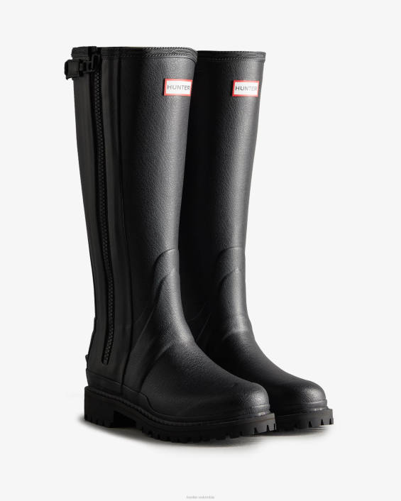 mujer Botas de lluvia altas con cremallera de goma Commando de Balmoral 6284317 Hunter
