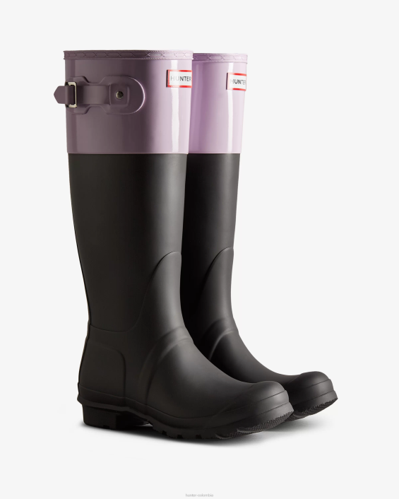 mujer botas de lluvia altas con bloques de color 628471 Hunter