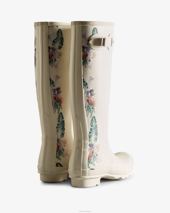 mujer botas de lluvia altas con estampado botánico 628473 Hunter