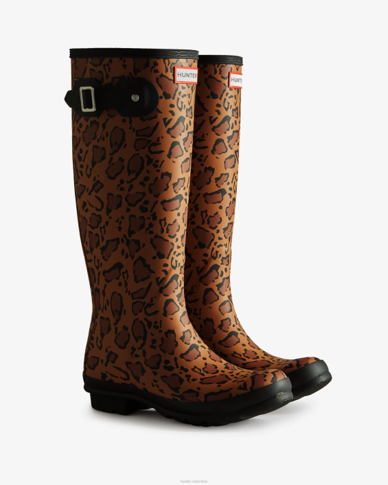 mujer botas de lluvia altas con estampado de leopardo 6284168 Hunter
