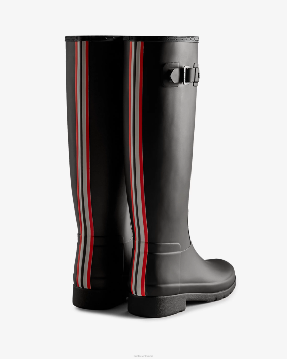 mujer botas de lluvia altas refinadas y entalladas con logo tricolor en la correa posterior 6284170 Hunter