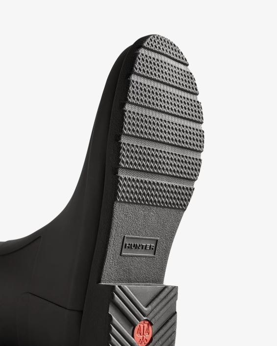 mujer botas de lluvia altas refinadas y entalladas con logo tricolor en la correa posterior 6284170 Hunter