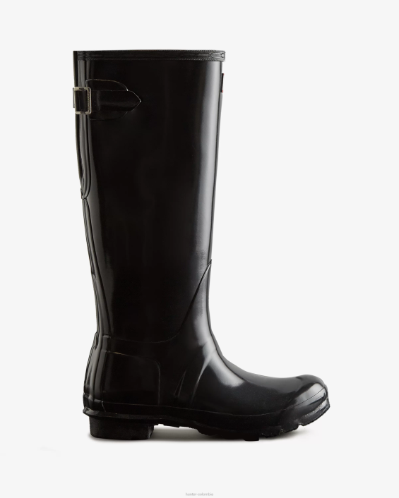 mujer botas de lluvia brillantes ajustables con espalda alta 628462 Hunter