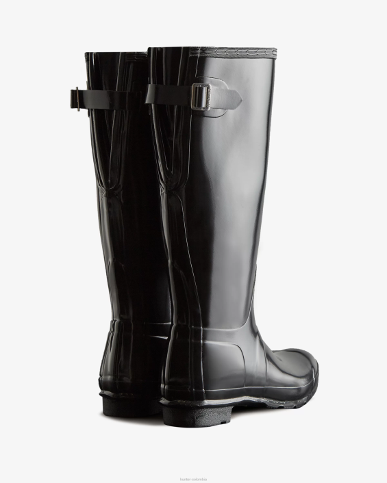 mujer botas de lluvia brillantes ajustables con espalda alta 628462 Hunter
