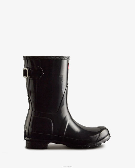 mujer botas de lluvia brillantes ajustables con espalda corta 628422 Hunter