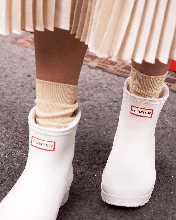 mujer botas de lluvia cortas con aislamiento de piel de oveja vegana 6284220 Hunter