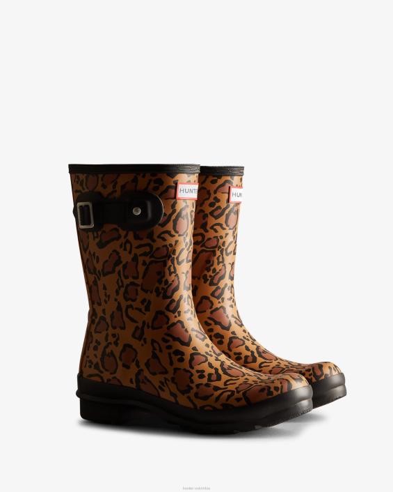 mujer botas de lluvia cortas con estampado de leopardo 6284128 Hunter