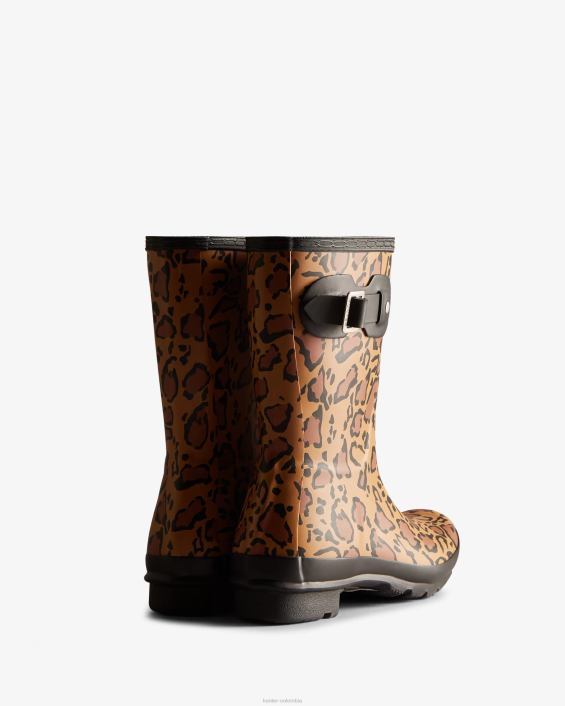 mujer botas de lluvia cortas con estampado de leopardo 6284128 Hunter