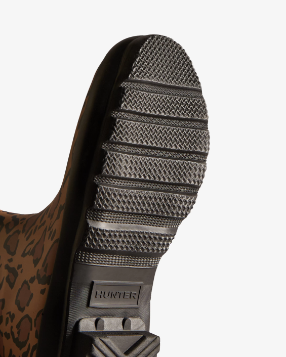 mujer botas de lluvia cortas con estampado de leopardo 6284128 Hunter