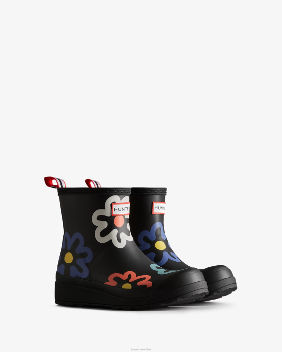 mujer botas de lluvia cortas con estampado floral pop 628490 Hunter