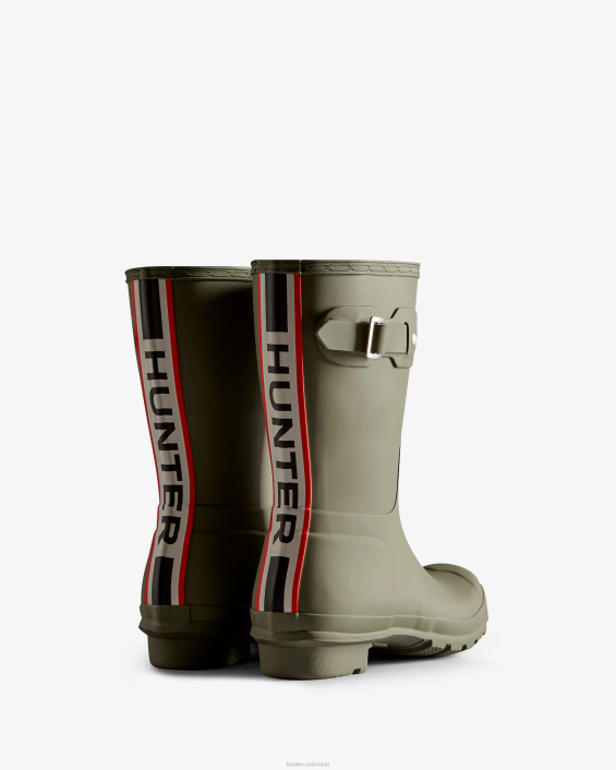 mujer botas de lluvia cortas con logo tricolor en la parte posterior 62842 Hunter
