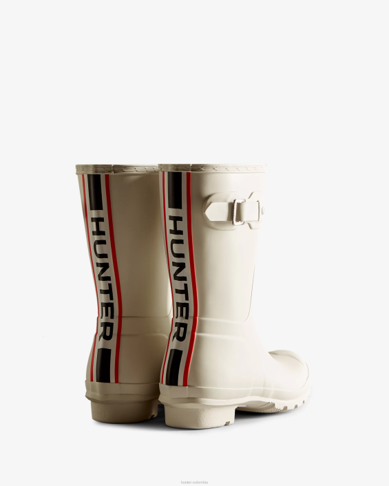 mujer botas de lluvia cortas con logo tricolor en la parte posterior 62843 Hunter