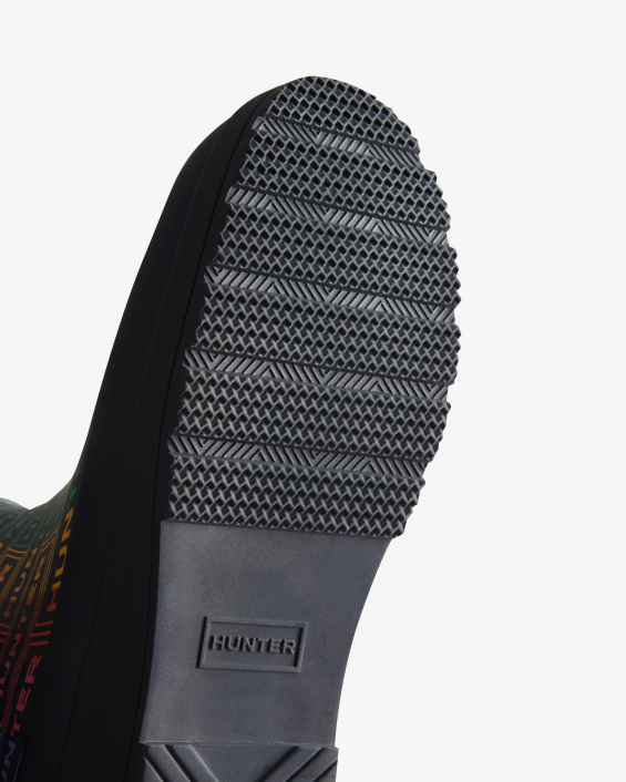 mujer botas de lluvia cortas con logo y estampado de arco iris 6284315 Hunter