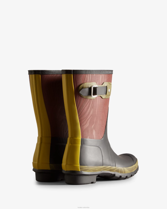 mujer botas de lluvia cortas con patchwork de textura de erosión 6284316 Hunter