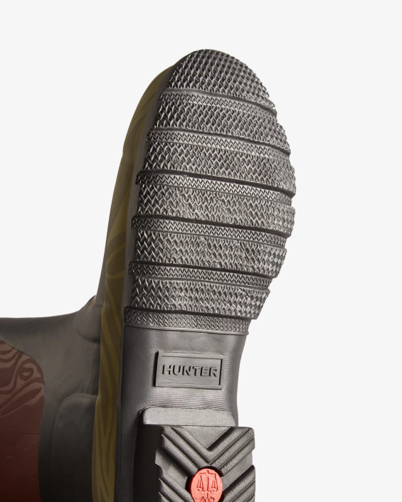 mujer botas de lluvia cortas con patchwork de textura de erosión 6284316 Hunter