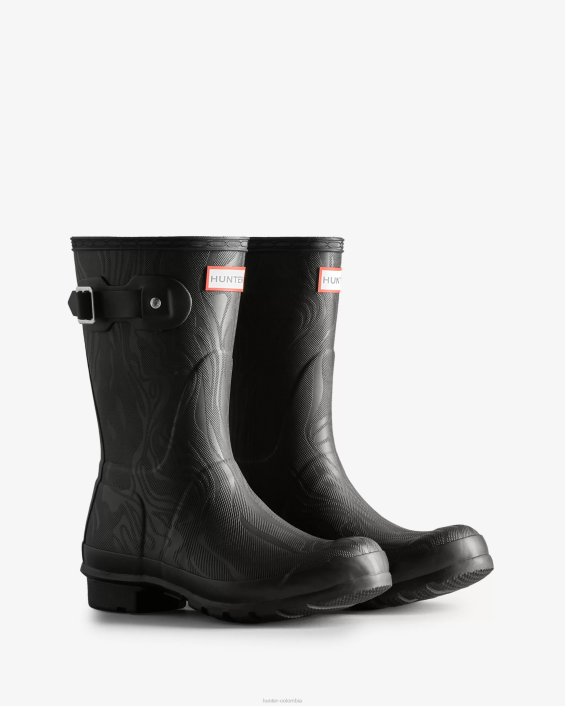 mujer botas de lluvia cortas con textura de erosión 6284182 Hunter