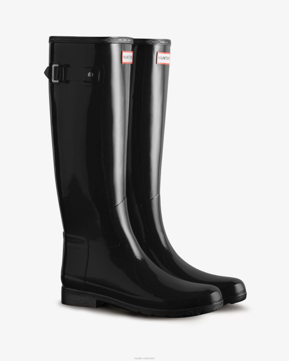 mujer botas de lluvia refinadas y ajustadas y altas y brillantes 628497 Hunter