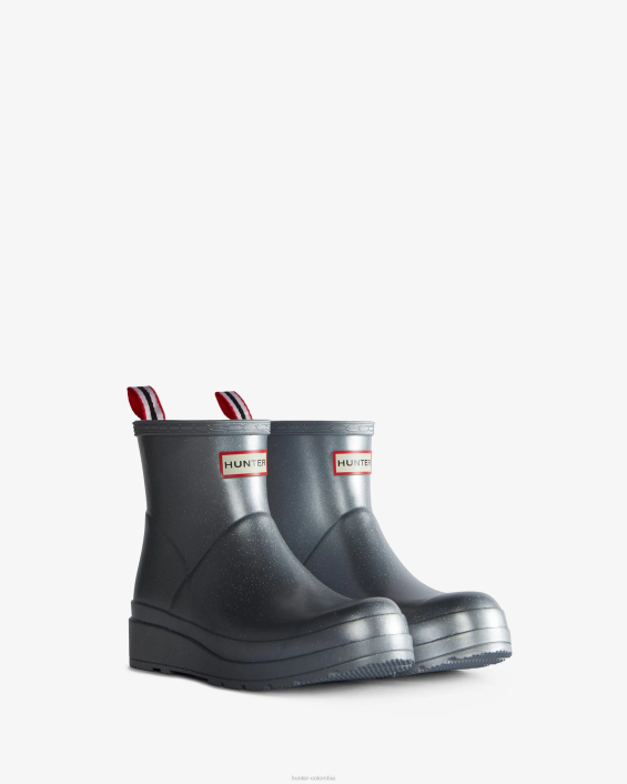 mujer jugar botas de lluvia cortas con brillo cósmico 628410 Hunter