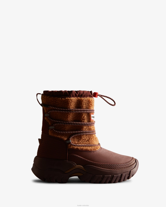 mujer botas de nieve cortas con aislamiento de piel de oveja vegana Wanderer 6284304 Hunter