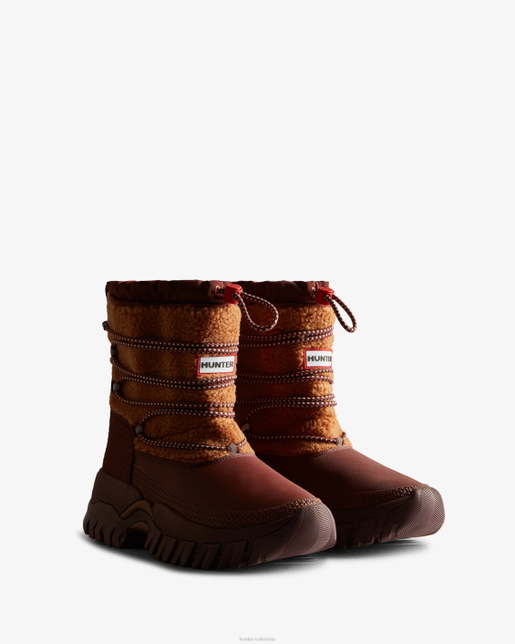 mujer botas de nieve cortas con aislamiento de piel de oveja vegana Wanderer 6284304 Hunter