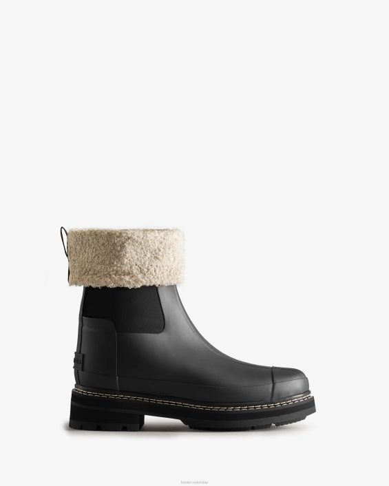 mujer botas veganas de piel de oveja con parte superior enrollada y puntadas refinadas 6284211 Hunter
