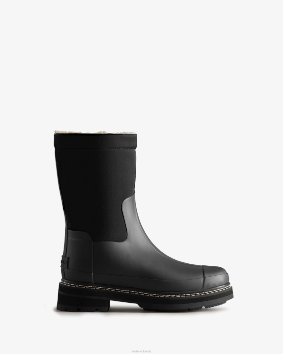 mujer botas veganas de piel de oveja con parte superior enrollada y puntadas refinadas 6284211 Hunter