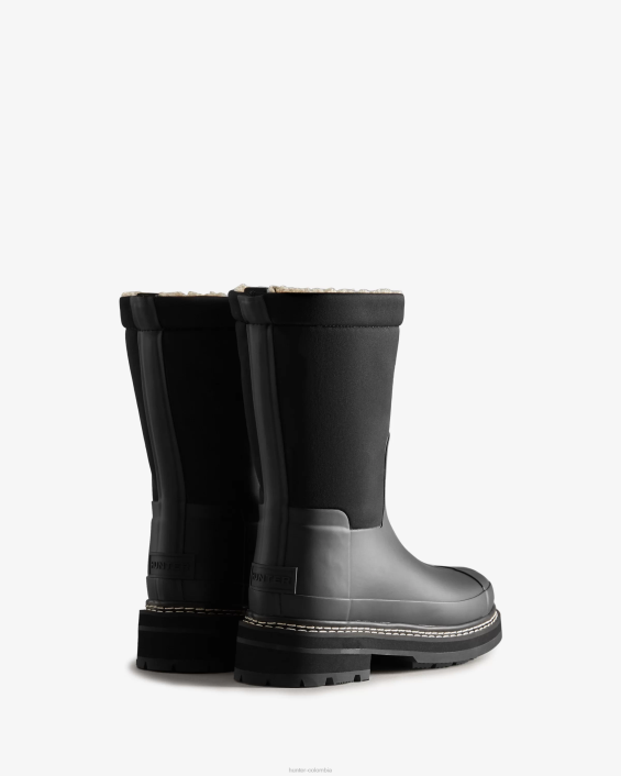 mujer botas veganas de piel de oveja con parte superior enrollada y puntadas refinadas 6284211 Hunter
