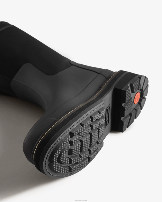 mujer botas veganas de piel de oveja con parte superior enrollada y puntadas refinadas 6284211 Hunter