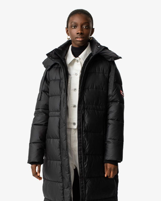 mujer intrepid abrigo acolchado largo con tejido aislante 6284367 Hunter