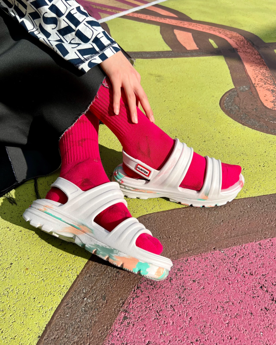 mujer sandalia flor mármol 6284244 Hunter